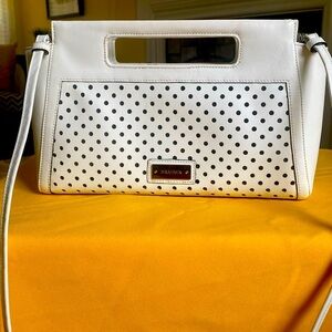 Brahmin bag, white with black polka dots.